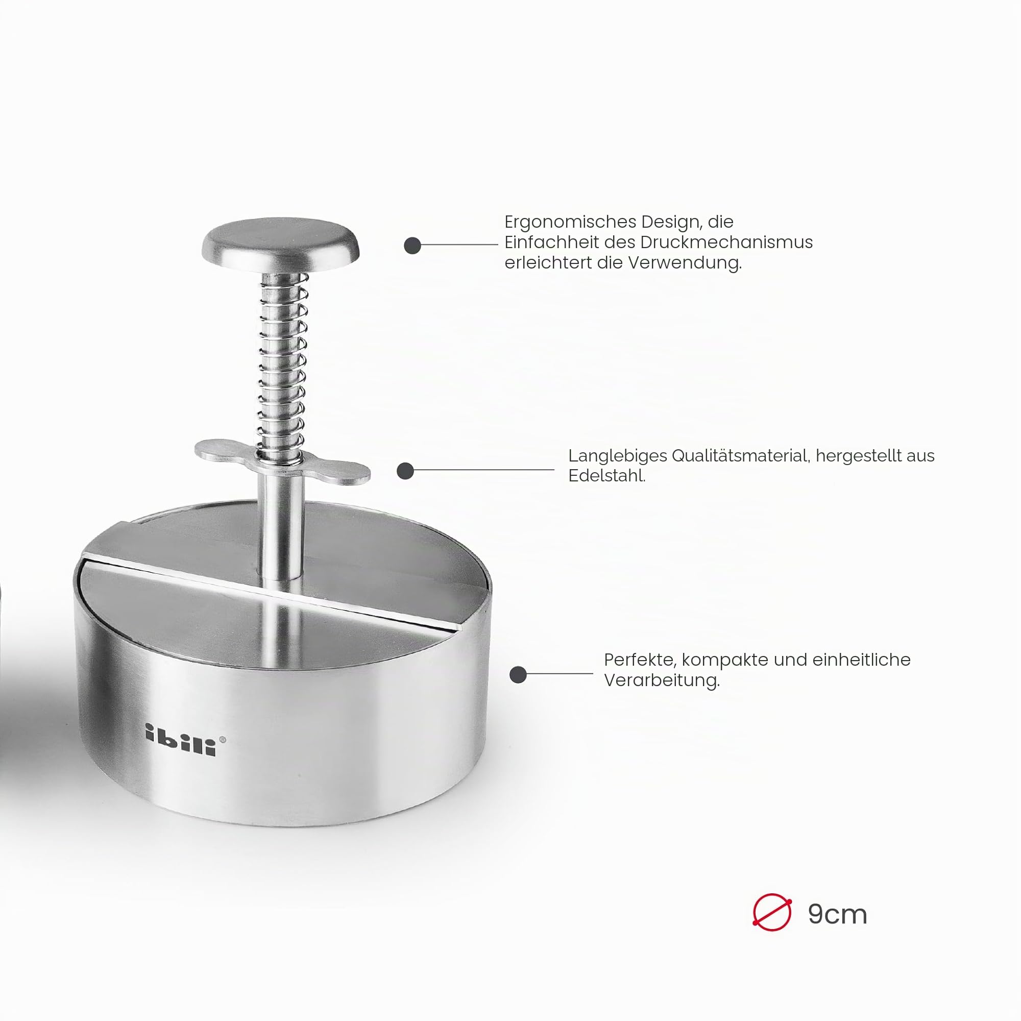 IBILI I-CHEF Hamburgerform, 9 cm Durchmesser, Edelstahl