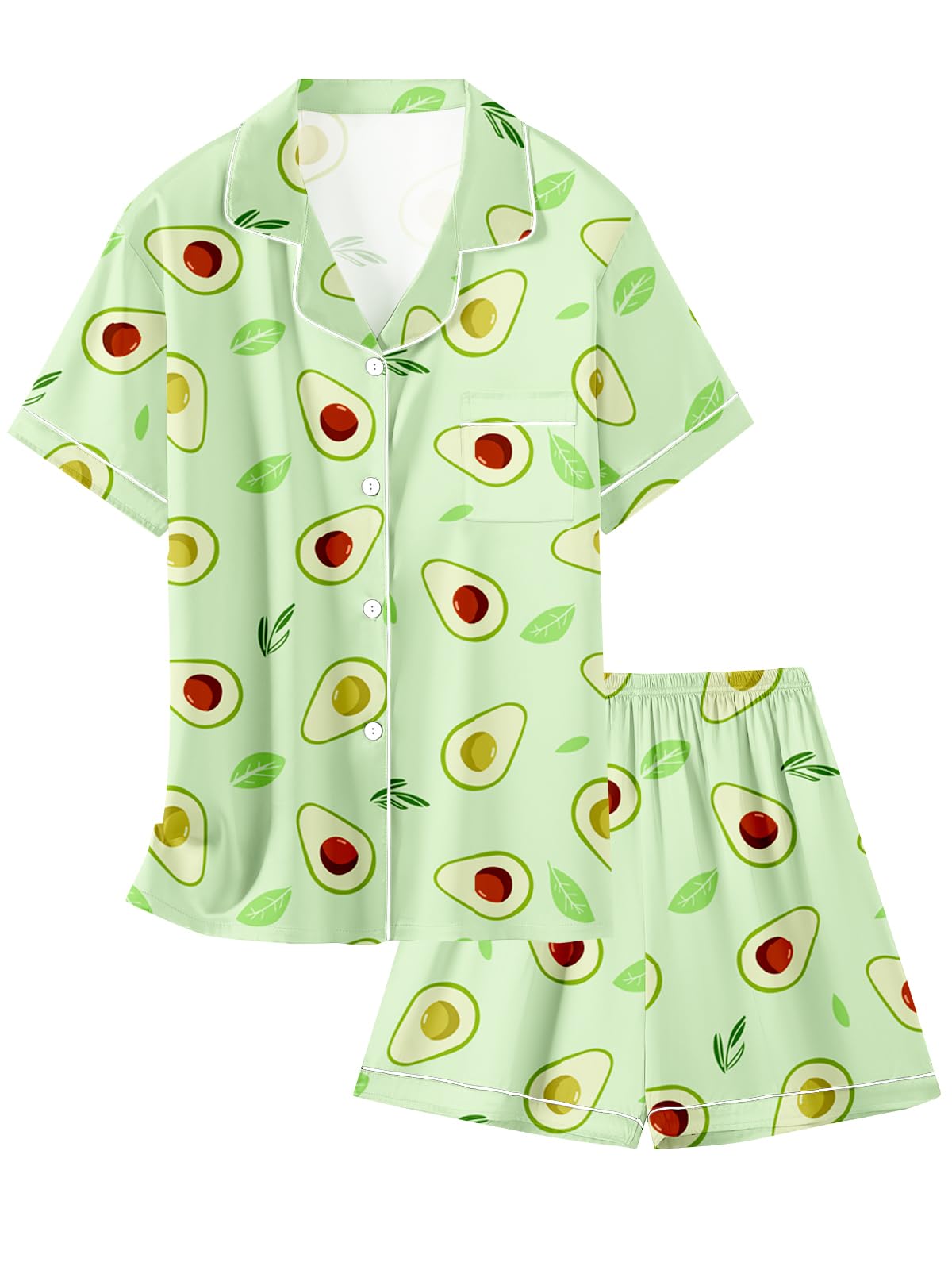 Girls &amp; Womens Satin Pajamas Set, Silk Button-Down Sleepwear 2 Piece Nightwear, 3 Years - Women XXL