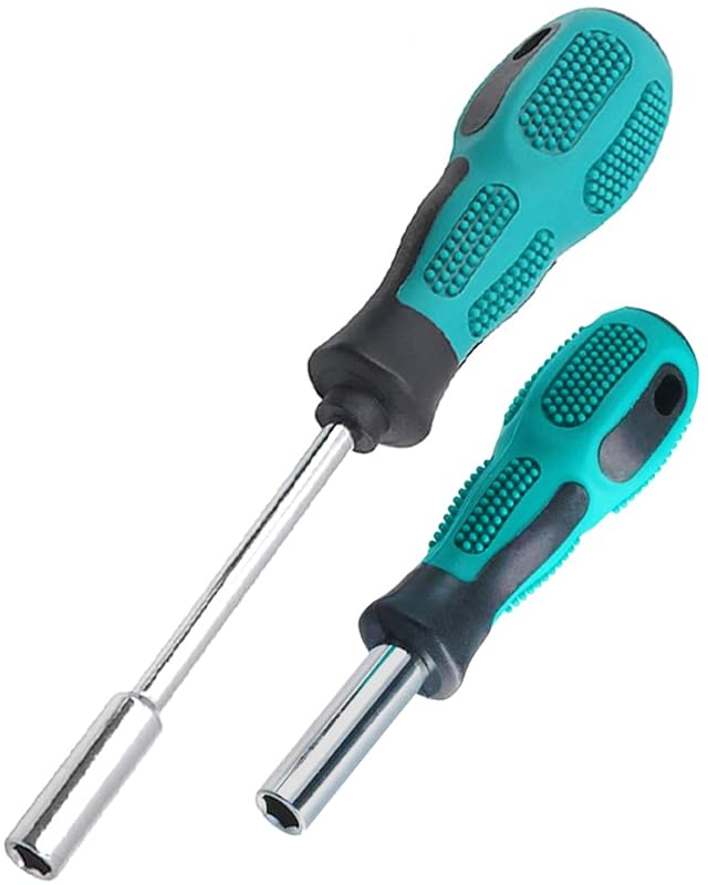 Kit com 2 cabos porta-bits magnéticos DOFEDOFO 1/4 pol. (6,35 mm), 110 mm e 190 mm, verde