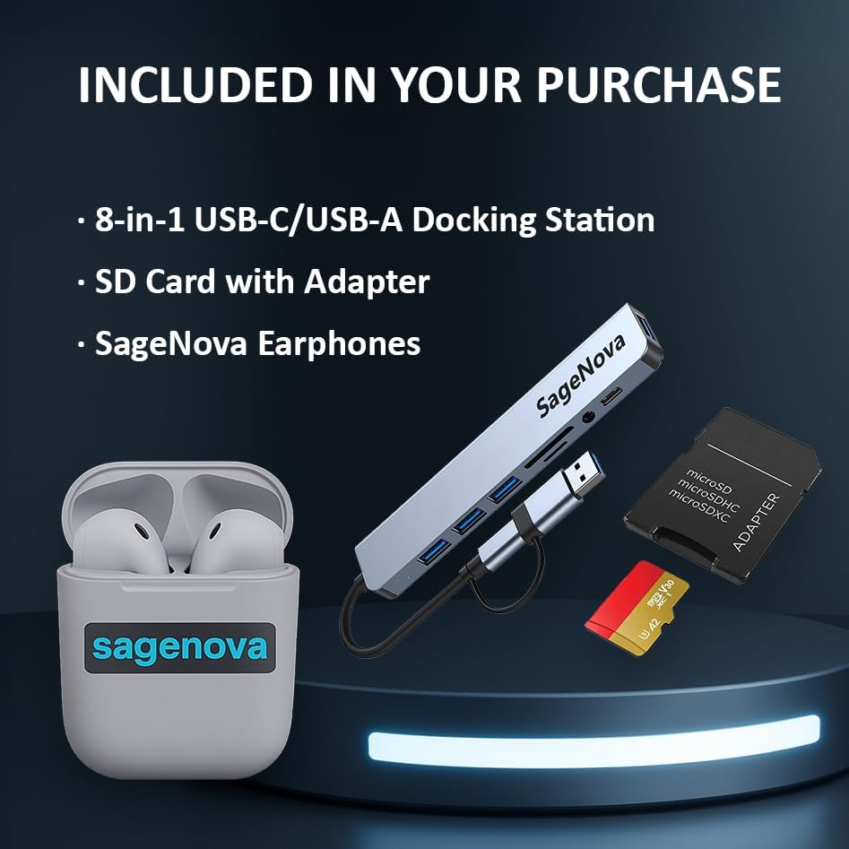 HP 15.6" FHD Touchscreen Laptop Computer, 8GB RAM 512GB Storage (256GB SSD+256GB Docking Station Set), 8-Core Intel Core i3 Processor, Windows 11 with Copilot AI, SageNova Earphones, Moonlight Blue - Image 2