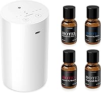 Vista 1 de Airversa Waterless Essential Oil Diffuser Starter Kit with 4 x 10mL Hotel Scent Fragrance Oil, Battery Operated Mini Scent Air Machine Portable