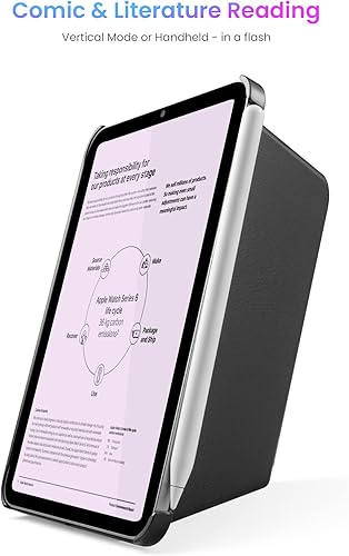 Miniatura 5 de tomtoc Smart Folio - Funda vertical para iPad Mini A17 Pro6 2021 de 8.3 pulgadas 2024, 3 capas, separable, delgada, funda protectora magnética con 4
