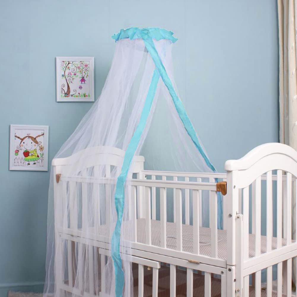 Mosquitera para cuna, toldo para cama, toldo plegable para cuna, tienda de campaña universal estilo palacio cortina de cama (barra de soporte no incluida) 6
