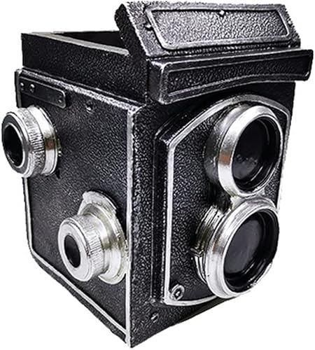 Maceta retro para cámara, maceta de resina para suculentas, soporte para bonsái, decoración de cámara vintage para jardín, paisaje, negro,