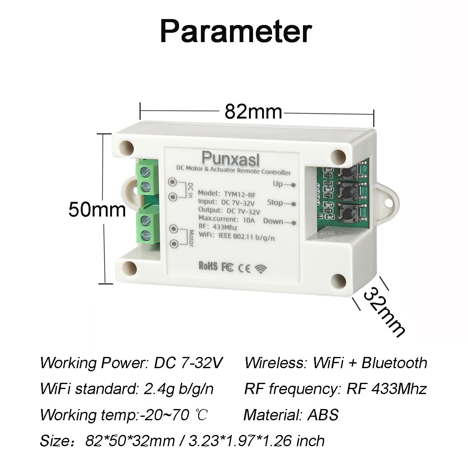Contrôleur WiFi pour vérin linéaire électrique, interrupteur intelligent pour moteur DC, relais marche avant et arrière, application Smart Life, compatible avec Alexa et Google Home, DC12V 24V 32V