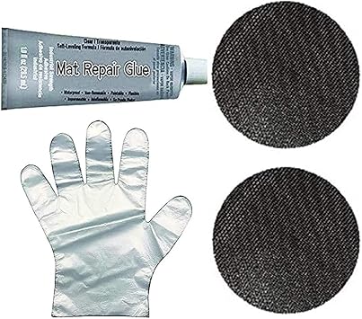 Best Trampoline Single Mat Repair Kit - 2 Inch Round Patches & Glue Tube with Disposable Glove - Repair