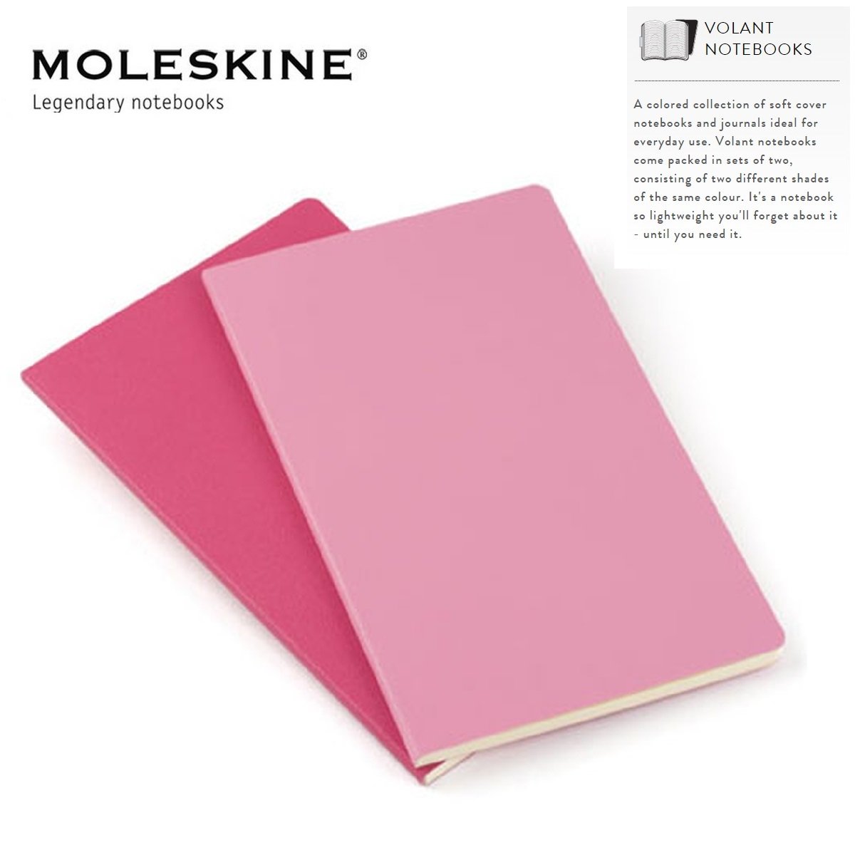 Amazon.co.jp Moleskine Volant Notebook (Set of 2 ), Extra Small, Ruled