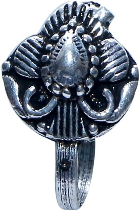 Abhooshan Women's Designer And Trendy Look Silver Alloy Nose Pin
