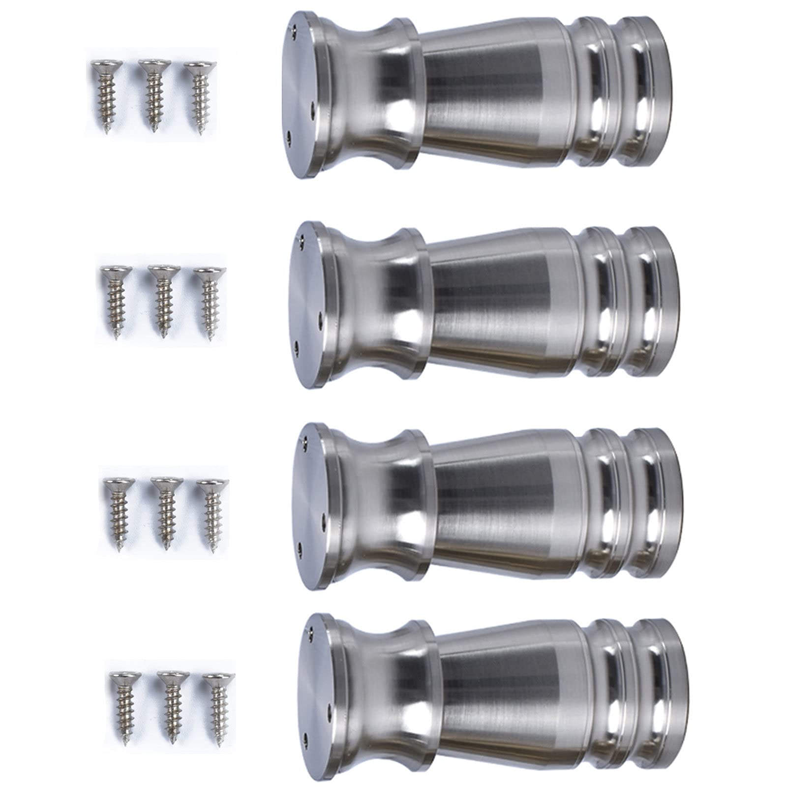 Gambe da Tavolo Argento 5 Pollici,Piedino Supporto Divano per mobili,Piedini di Ricambio Armadietto,Gambe per mobili Metallo,Spessore Robusto,Altezza Regolabile,4 Pezzi,12cm/5in