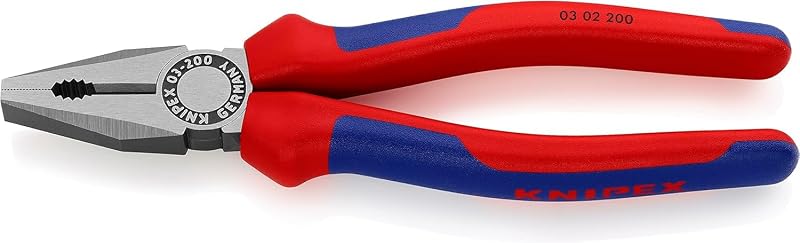 Alicate Universal KNIPEX 03 02 200 SB com Cabo Multicomponente e Corte Endurecido – 20 cm