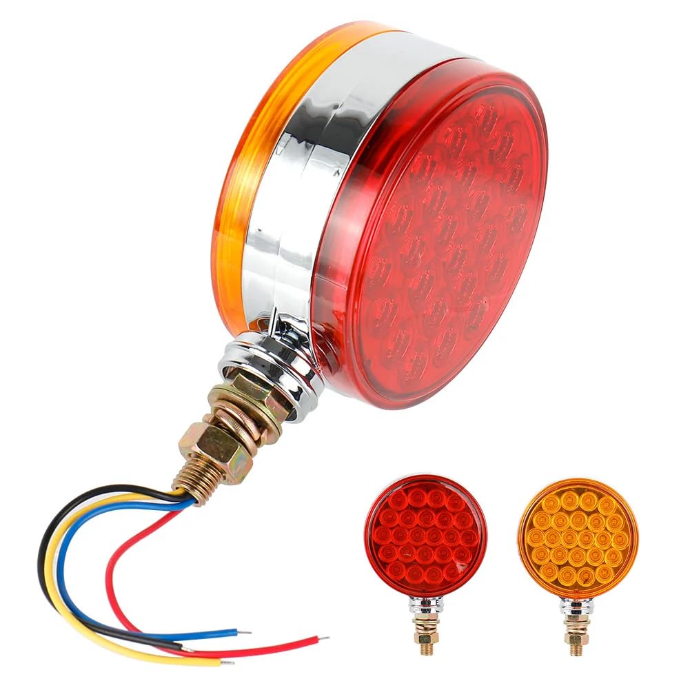 12v 24v Okrągłe Światła Obrysowe 48led Do Samochodów Ciężarowych Przyczepy Ciągniki Ciężarowe Podwójny Wskaźnik Boczny Lampa Ostrzegawcza Bezpieczeństwa 2 Szt