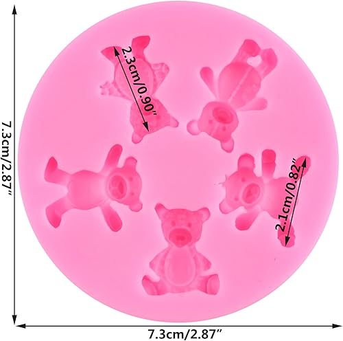 Miniatura 2 de Molde de silicona para osos de peluche, molde de fondant para decoración de tartas, decoración de cupcakes, pasta de goma de caramelo de chocolate,