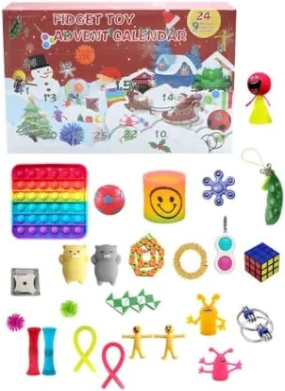 BrainGigglesChristmas Advent Calendar 2023 - Fidget Toy Advent Calendar โ Christmas Gifts for Kids โ Count Down to Christmas Calendar for Kids