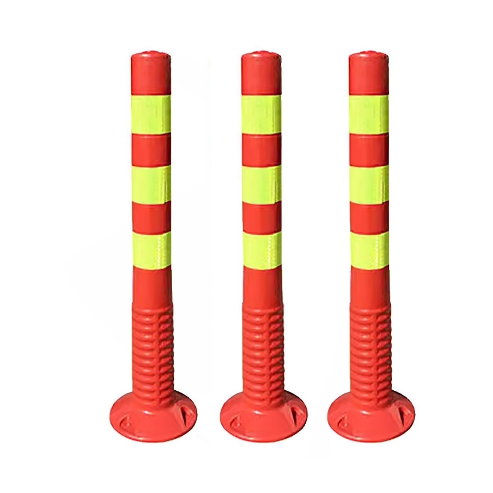 HCZKIUJY Parking Barrier 3 Pack Flexible Delineator Traffic Safety Bollard, Private Driveway Security Post (Red2)