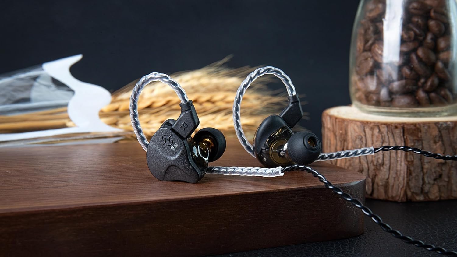 Yinyoo CCZ Sonata DC03 HiFi In Ear Monitor Auricolari, 10mm Magnete Driver Dinamico Cuffie Sportive IEM da Gioco ad Alta Fedeltà Auricolari con Cavo a 2Pin per Regalo PC Audiofilo (con microfono)