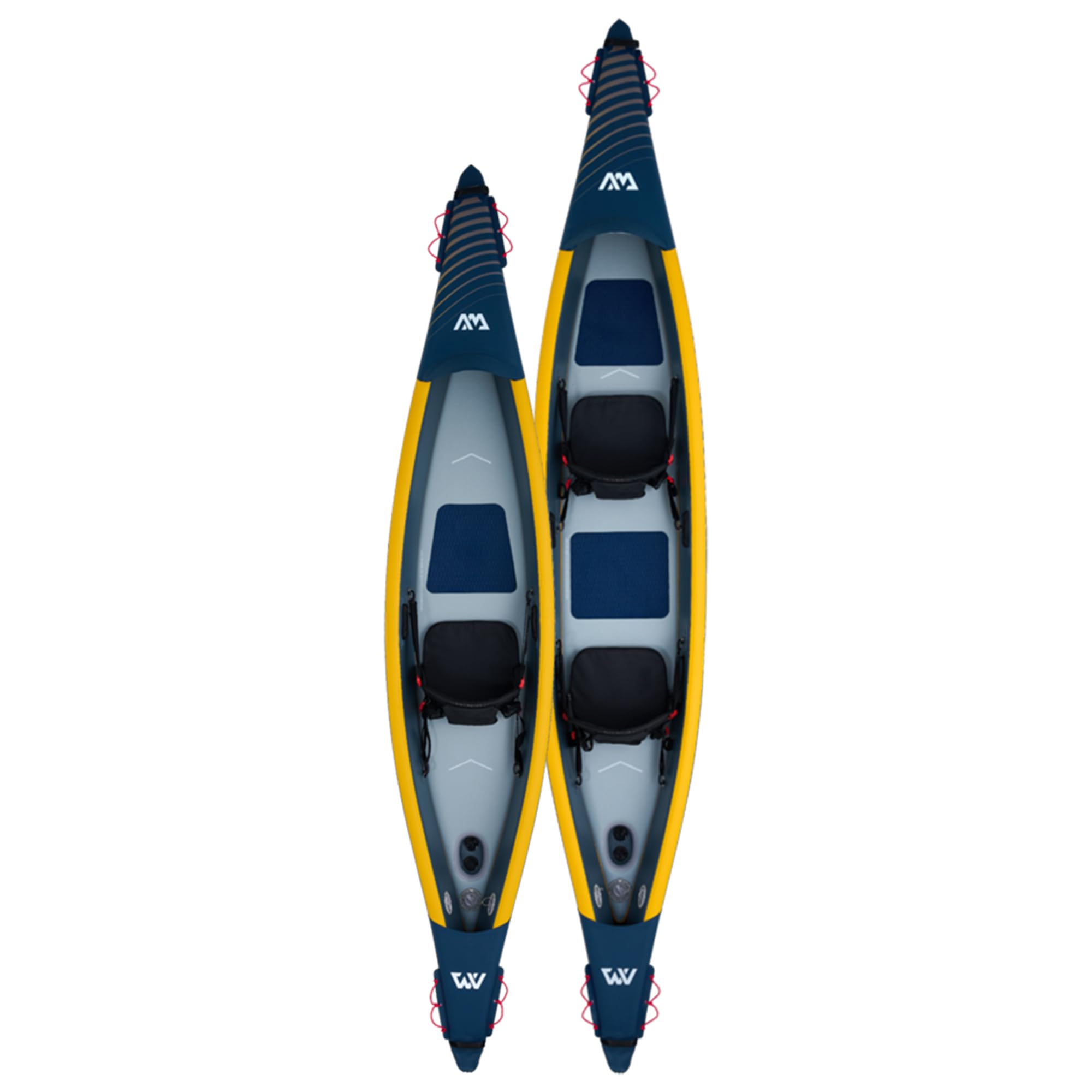 Aqua Marina Tomahawk AIR-K Hochdruck Drop-Stitch Premium Aufblasbares Kajak für 2 Personen 440 cm Länge Marine/Gelb