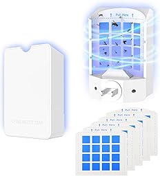 Acoswsi Indoor Fly Trap Plug in, Flying Insect Trap with Blue UV Light, Fruit Fly & Gnat Trap for Indoors, Mess-Free Bug Catcher for Home, 1 Device + 5 Refill Glue Cards