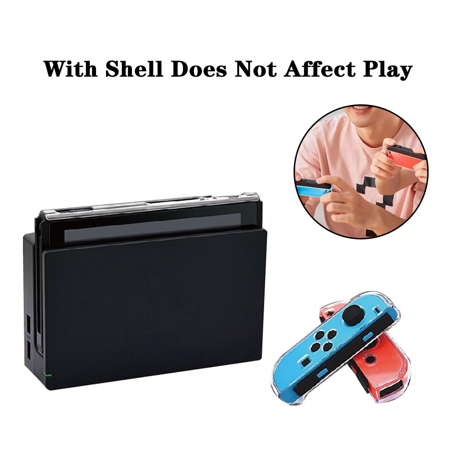 Funda transparente para Nintendo Switch, carcasa de PC acoplable compatible con Nintendo Switch y Joy Con Controller