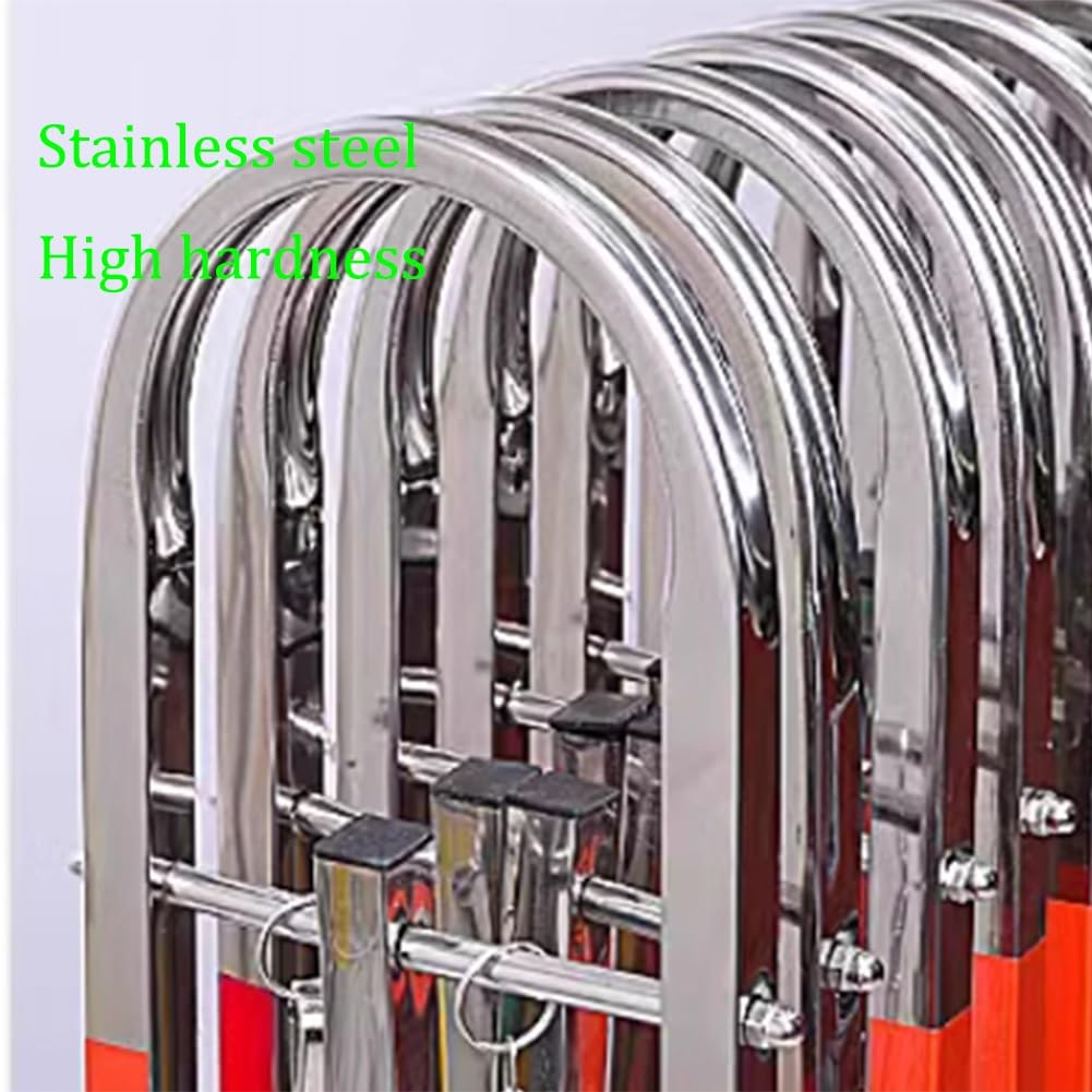 Genérico Barrera de Seguridad Extensible de Acero Inoxidable, Puerta de tráfico Plegable Ajustable, Valla de Seguridad portátil con Ruedas, fácil Montaje, solución de Seguridad de 1,1 x 5 m
