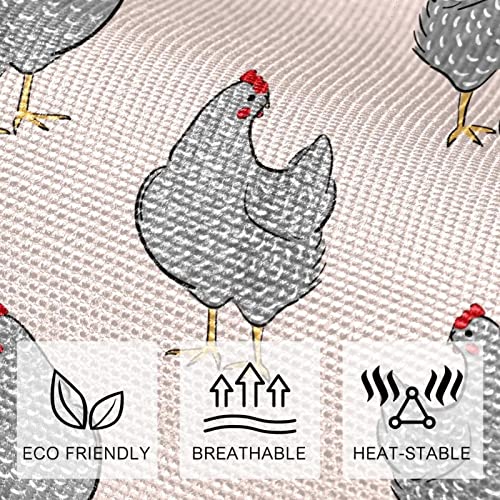 Set de table antidérapant et résistant à la chaleur motif poule x4