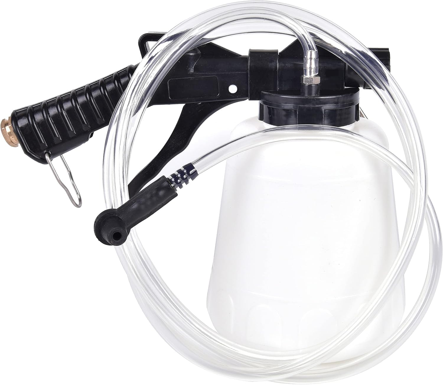 Aain 2 Pack Vacuum Brake Fluid Bleeder. 1L Brake Bleeder Vacuum Pump Kit Operation with 2 Metal Adapters, Hanging Hook and Locking Trigger, Suitable for Models of Cars, Trucks, and Motorcycles.
