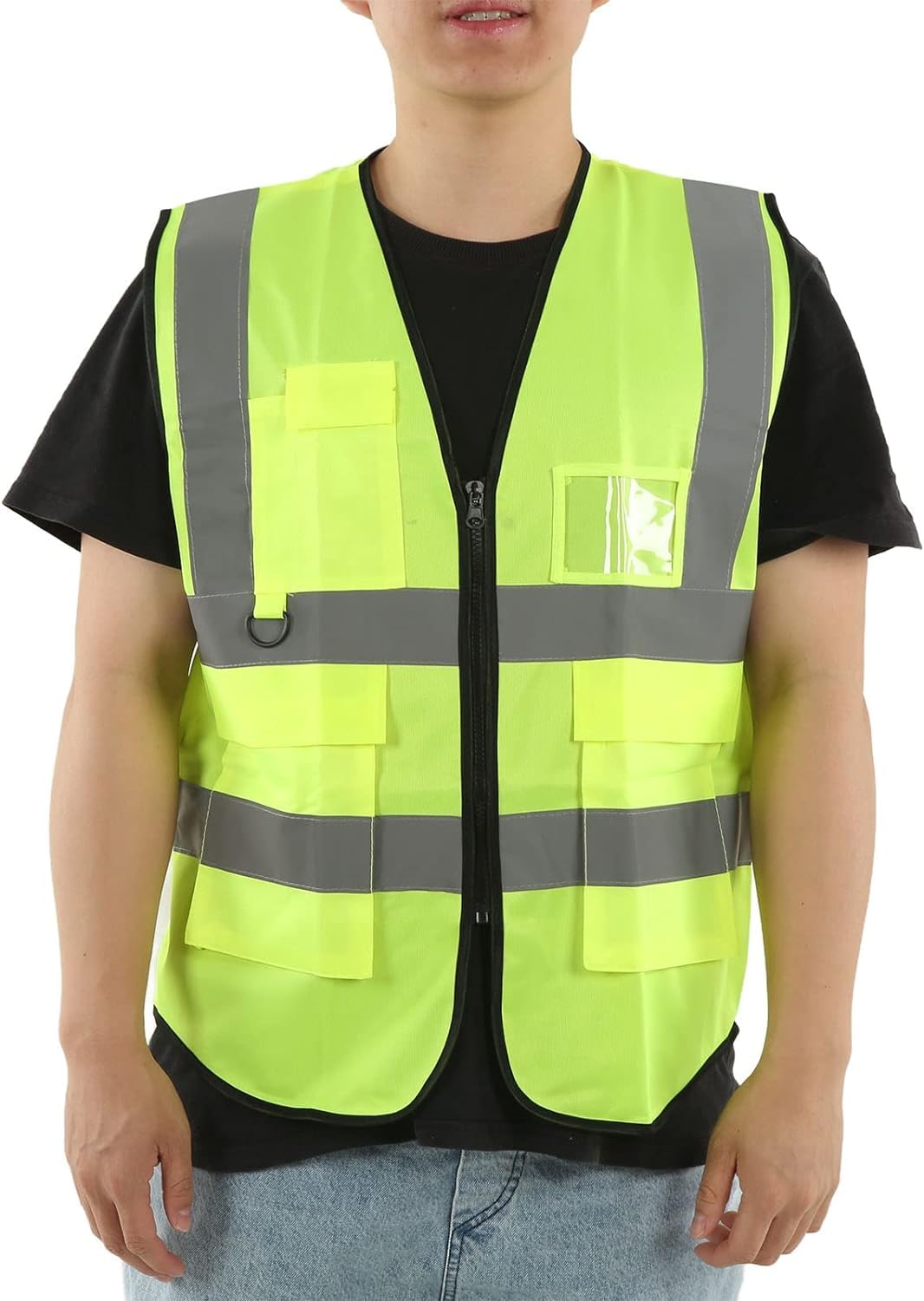 hi vis chaleco reflectante de alta visibilidad, Chaleco de seguridad, chaleco reflectante ligero, múltiples bolsillos, traje reflectante for correr