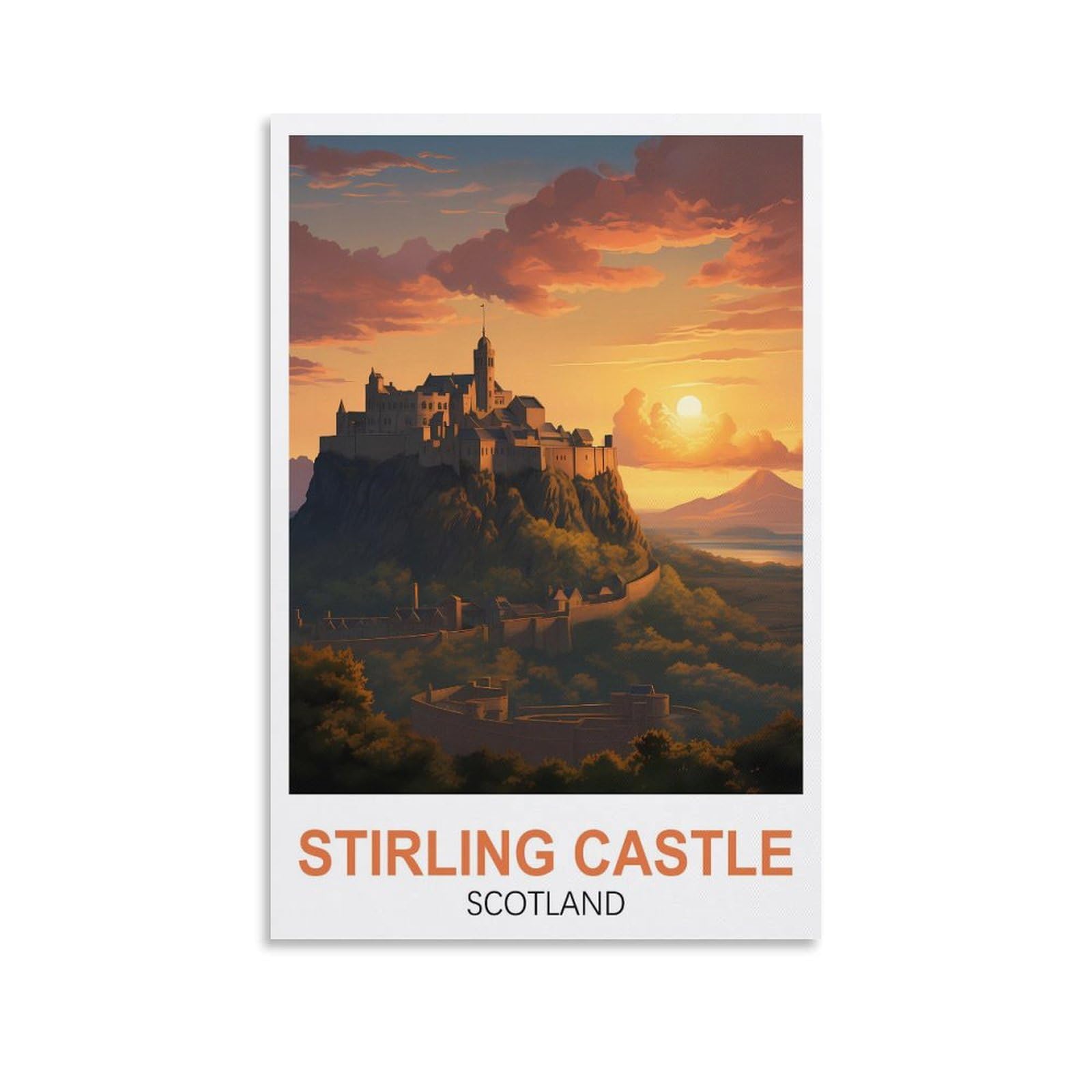 Stirling Castle Scotland Vintage Travel Posters 08x12inch(20x30cm) Canvas Art Poster And Wall Art Picture Print Modern Family Bedroom Decor