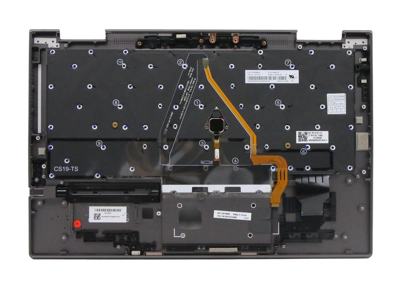Lenovo Czech Slovak Keyboard and Bezel Assembly FRU5M10V24951 Bezel Assembly laptops Gray Transimage