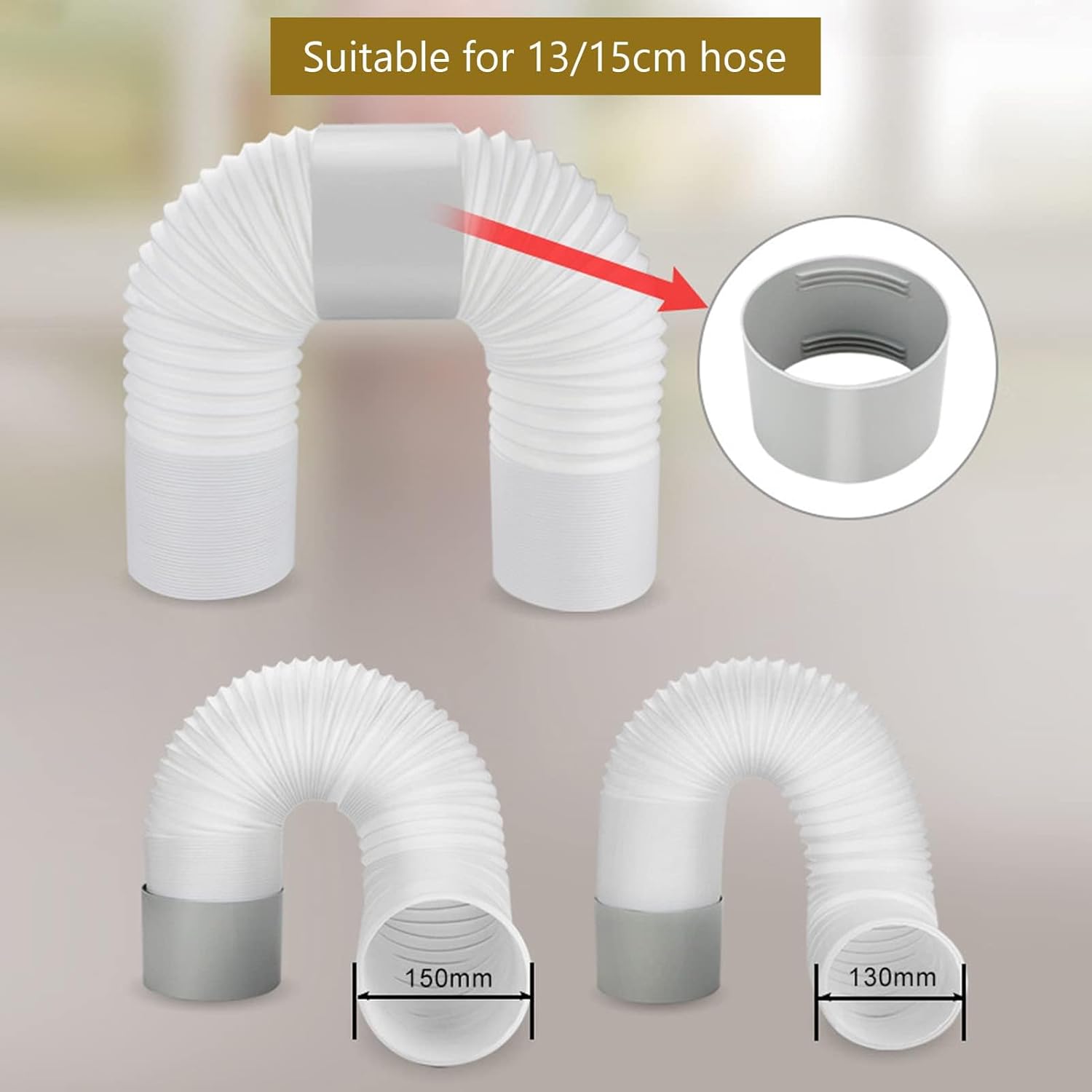Portable Air Conditioner Exhaust Hose Coupler Support CW/CCW Thread for AC Extension Connector Parts Accessories(130mm)