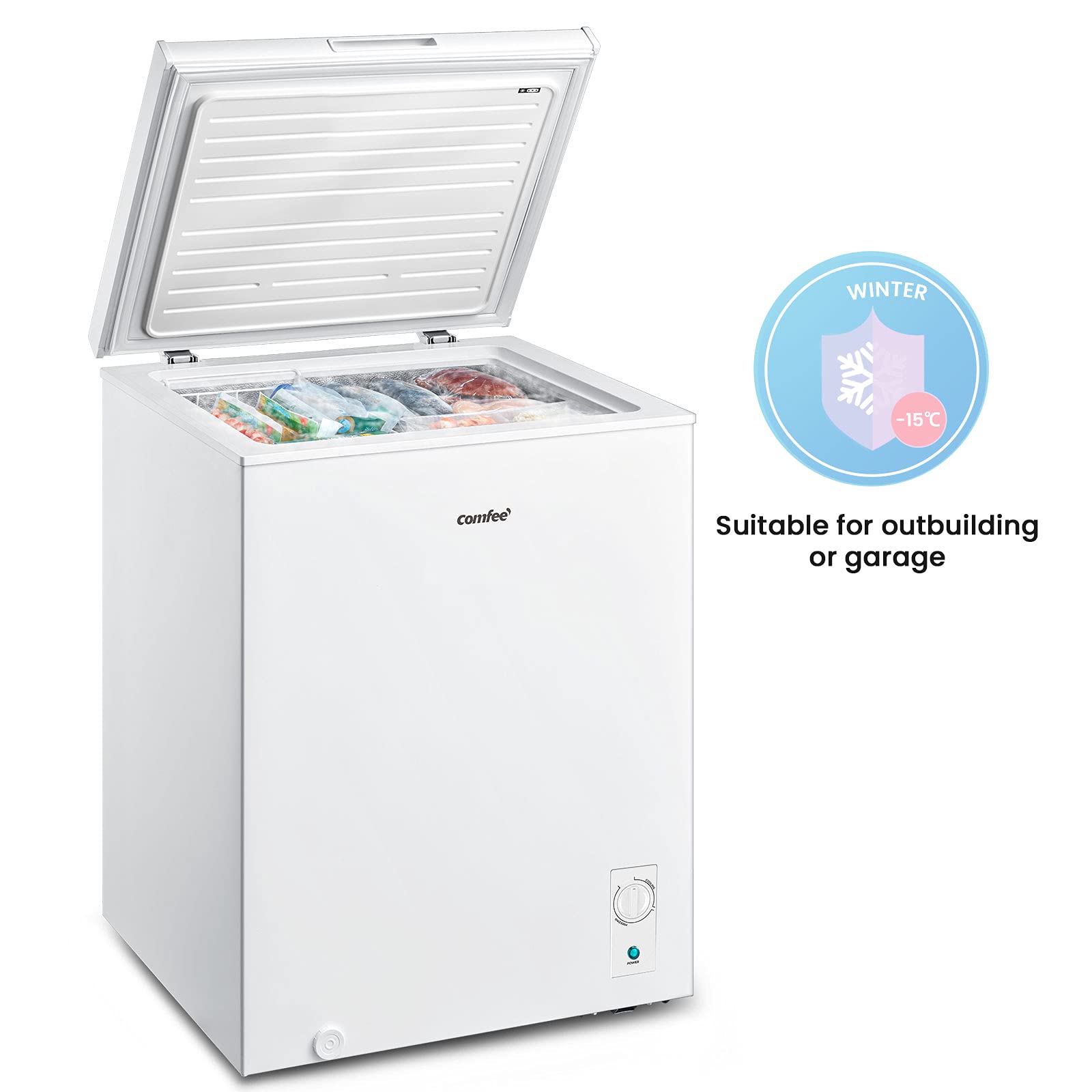 COMFEE' RCC100WH1(E) 99L Freestanding White Chest Freezer with