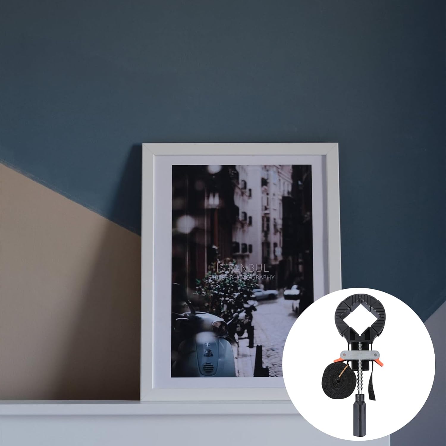 Right-Angle Strap Clamp 4pcs Picture Frame Holder Band Strap Corner Clamp Woodworking Tool for Photo Frame Assembly