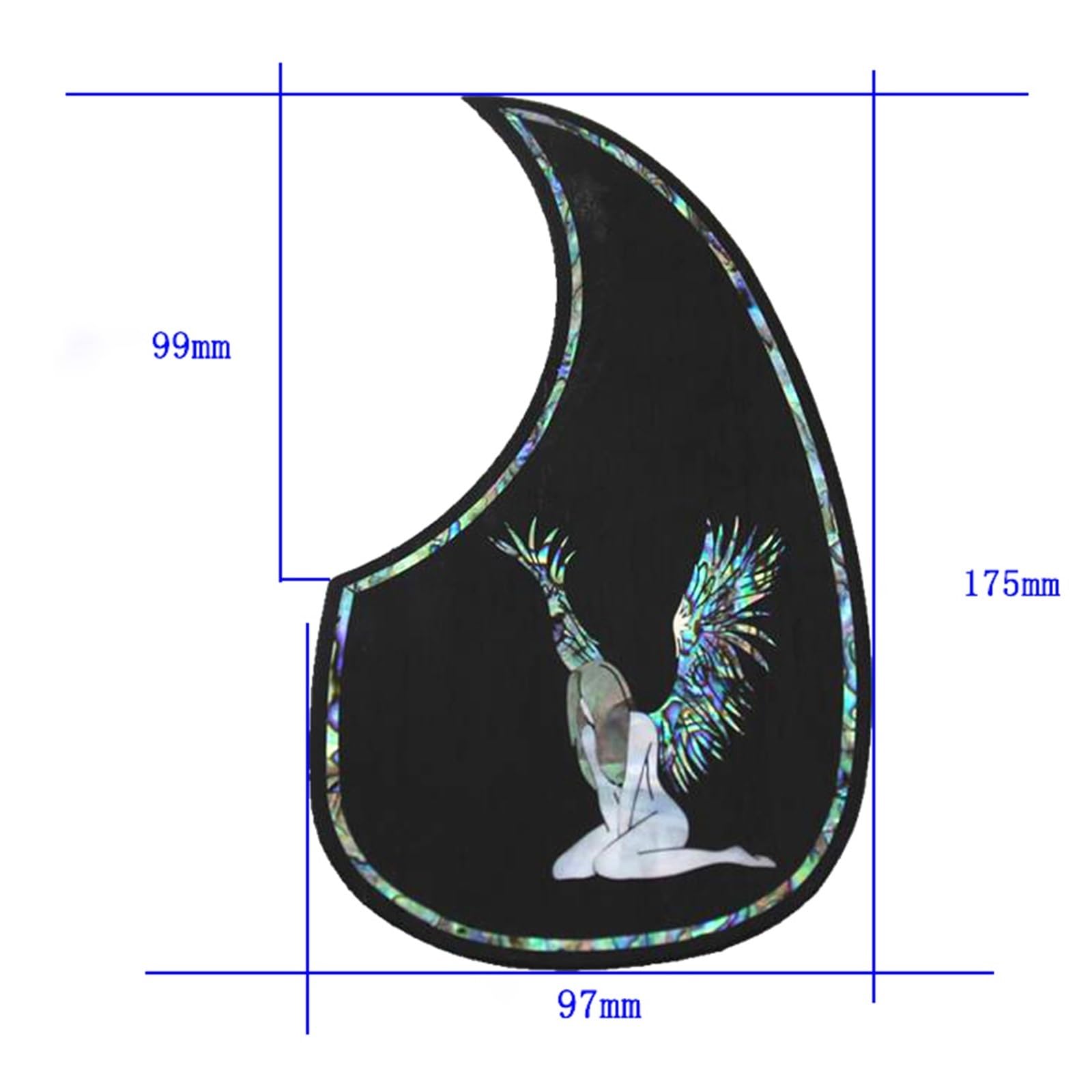 Gitara Z Litego Drewna Inkrustowana Kolorowymi Muszlami Solidny Drewniany Ochraniacz Dłoni Tylna Część Gitary Pickguard(P)