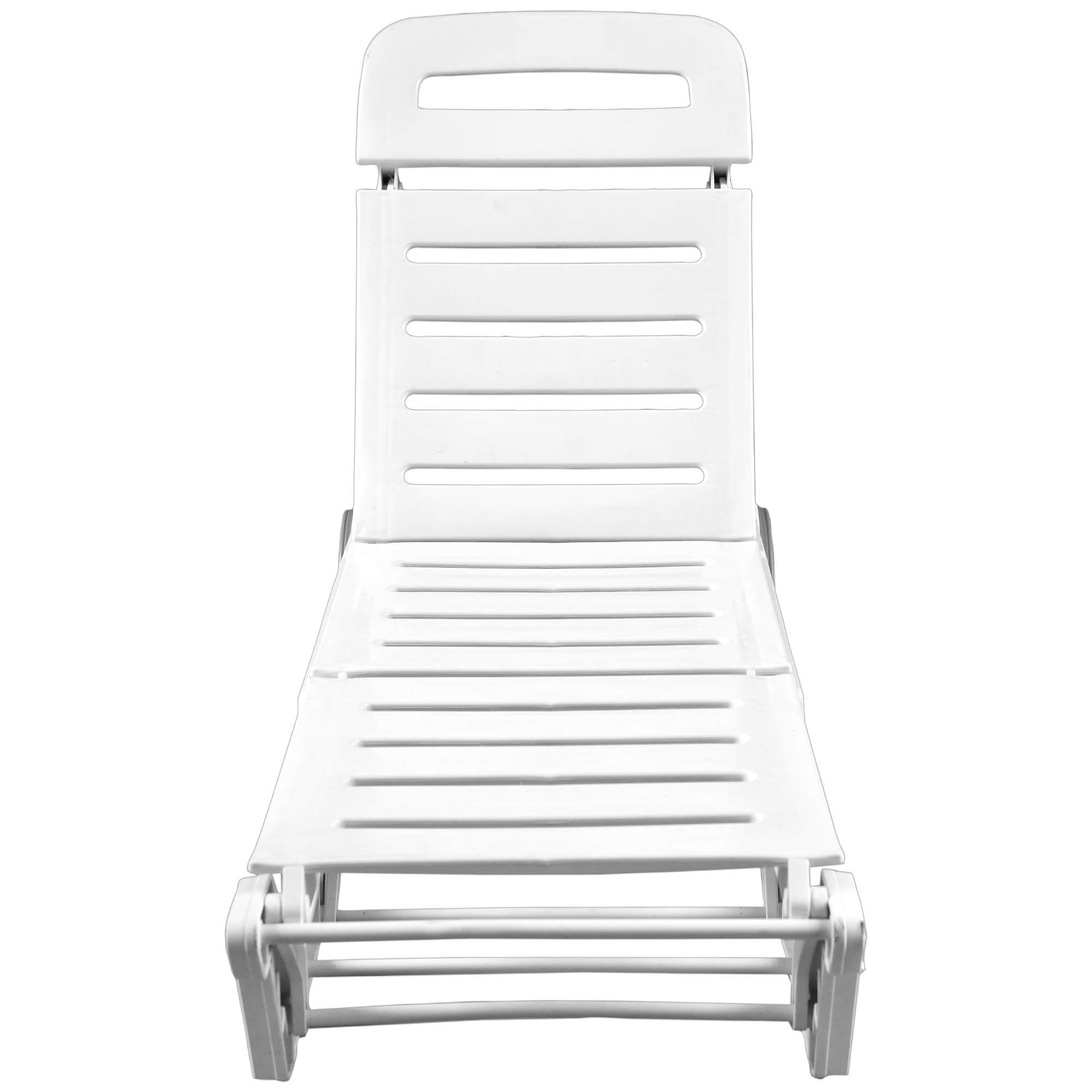 Italica Plastic Sunlounger With Wheels Modern Pool Side Lounge