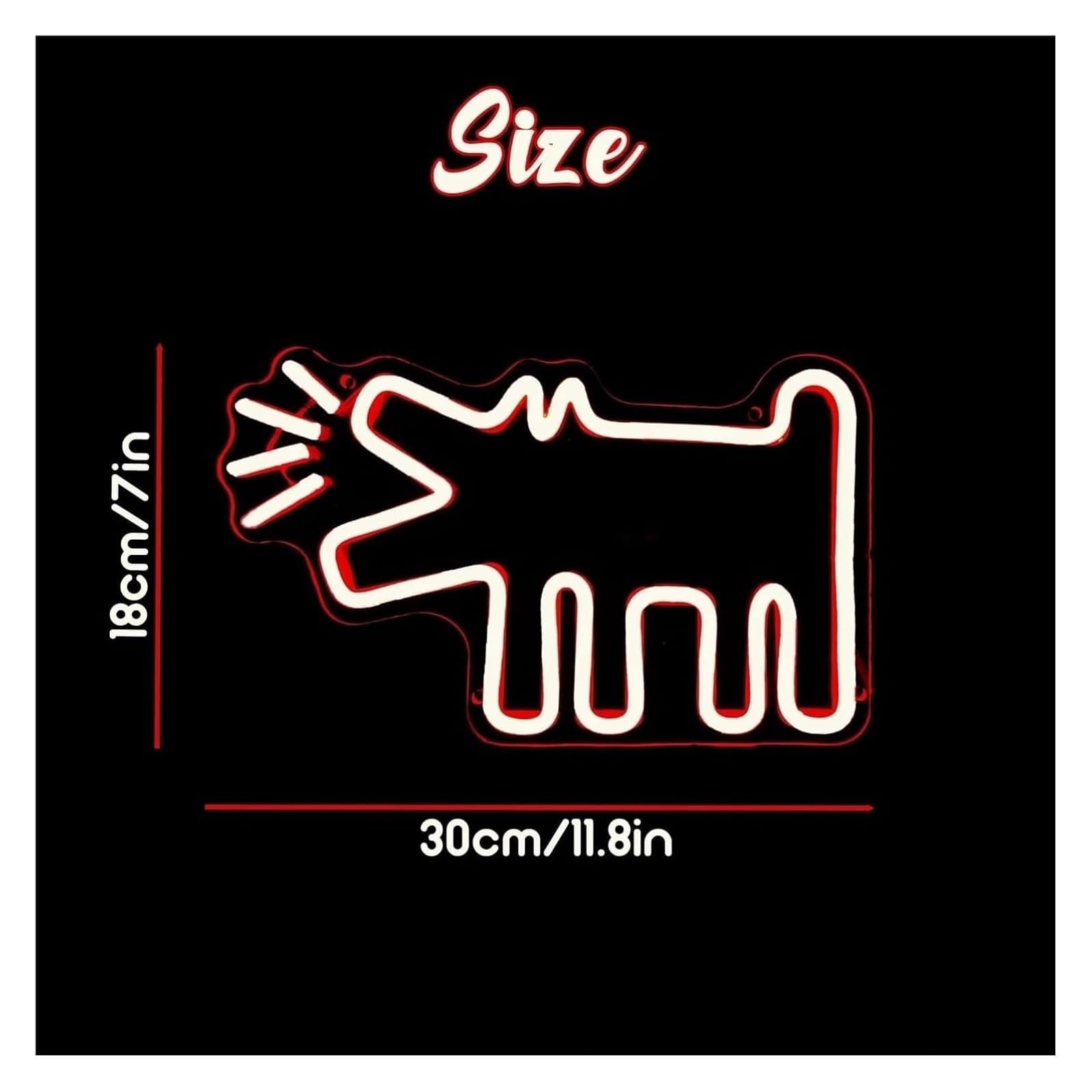 Insegna al neon "Cane che abbaia" Decorazione per negozio di animali 30x18cm
