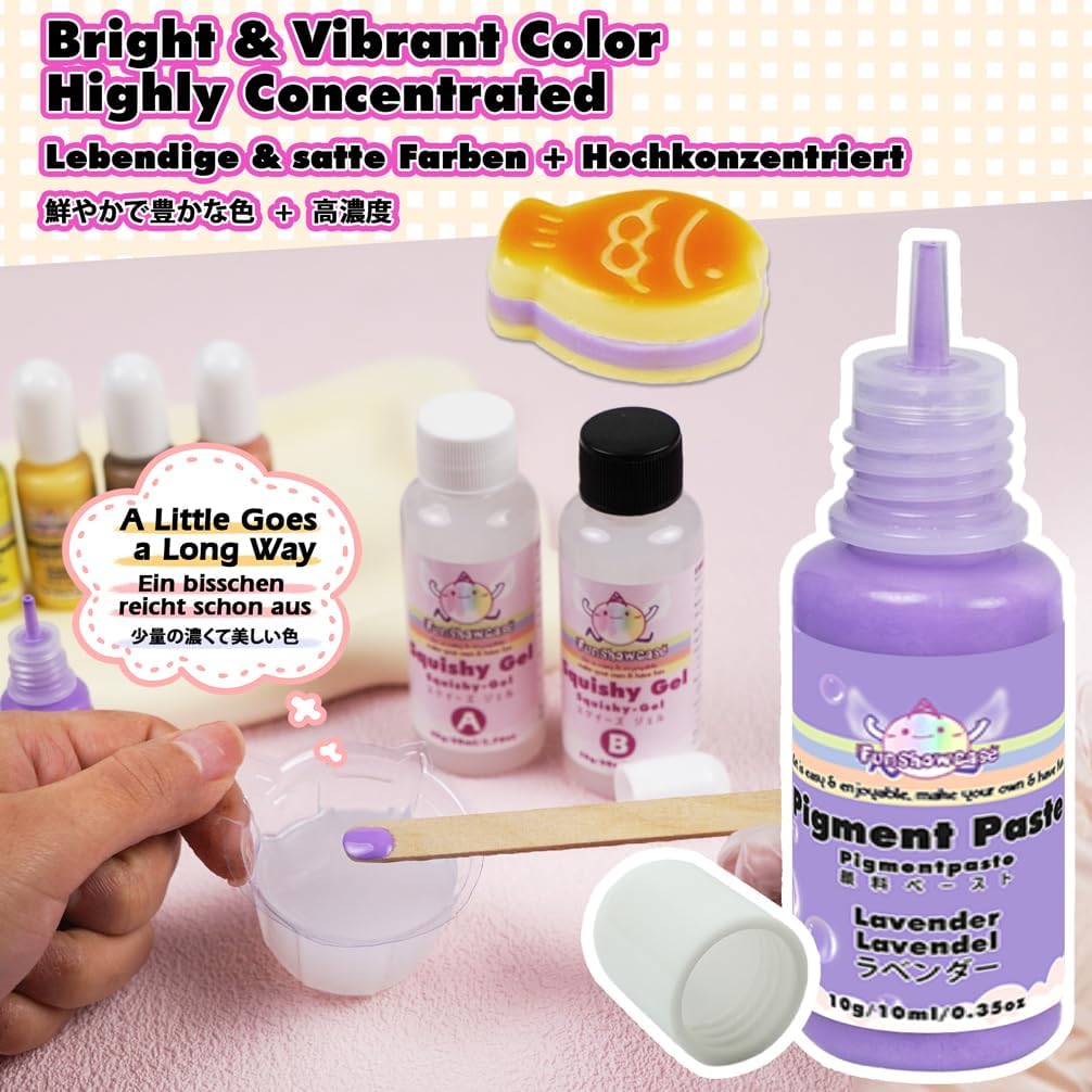 Silicone Pigment Paste 8-Color Taba Squishy Kit Mold Maker Basic Colors