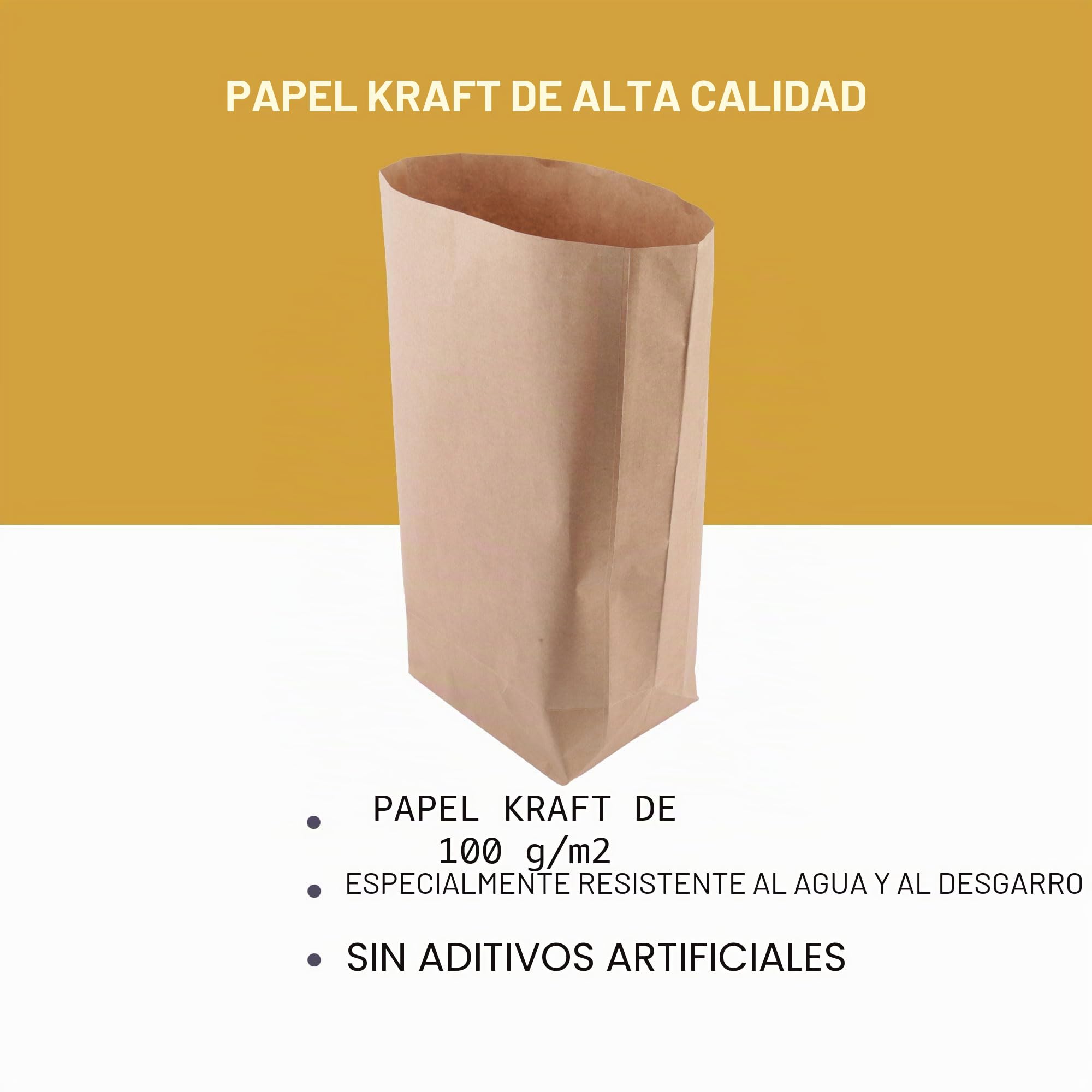 30 bolsas de papel 50L para residuos orgánicos, resistentes