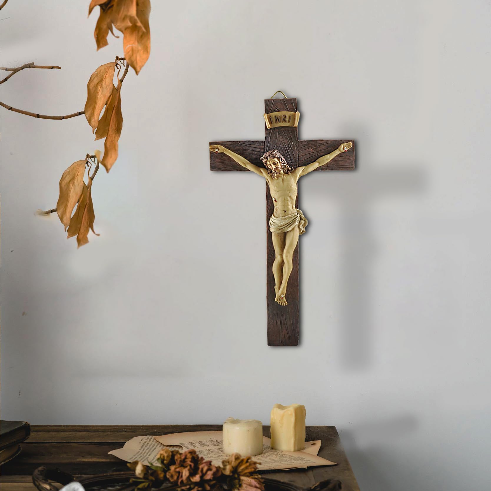 PlentifulHome Jesus Crucifix Wall Cross Catholic - Image 3