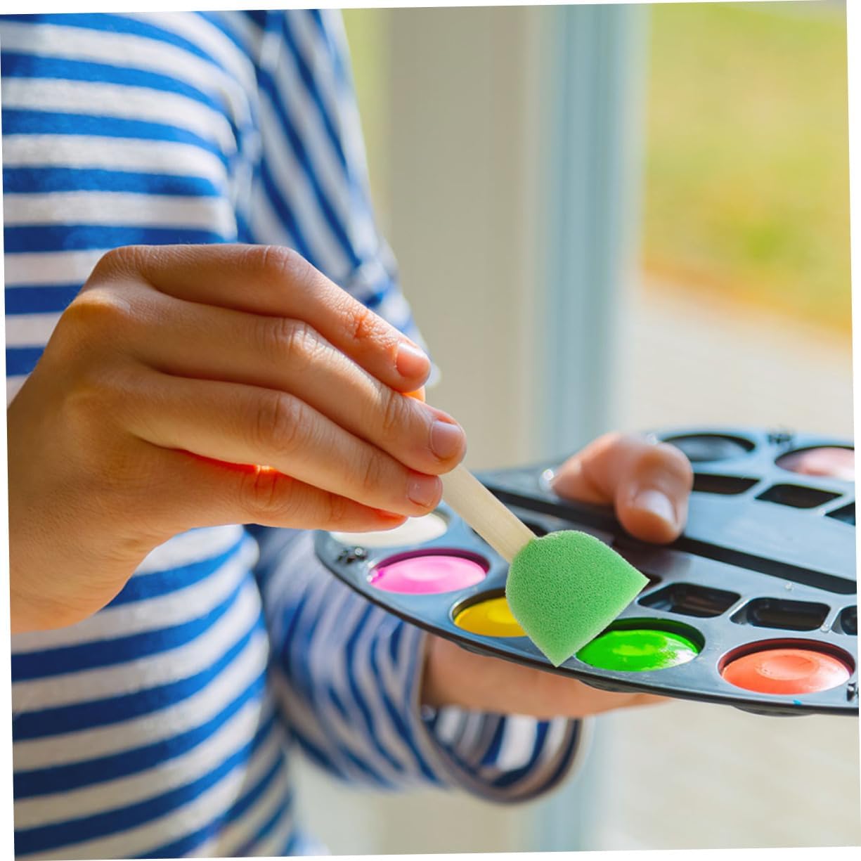 30pcs Compact Sponge Brush for Boys and Girls Drawing Sponge Graffiti Brush Painting Supplies