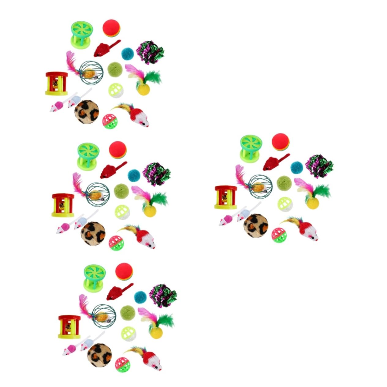 Happyyami 96stücke Teiliges Interaktives Katzenspielzeug Federn Und Glockenbällen Für Katzen Und Kätzchen Fördert Spiel Und Bewegung Schützt Möbel Und Sorgt Für Stundenlangen Spaß