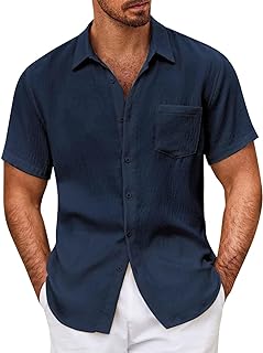 Camisas de manga corta para hombre, a rayas, con bolsillo, para verano, holgadas, con botones, transpirables, para playa, hawaianas