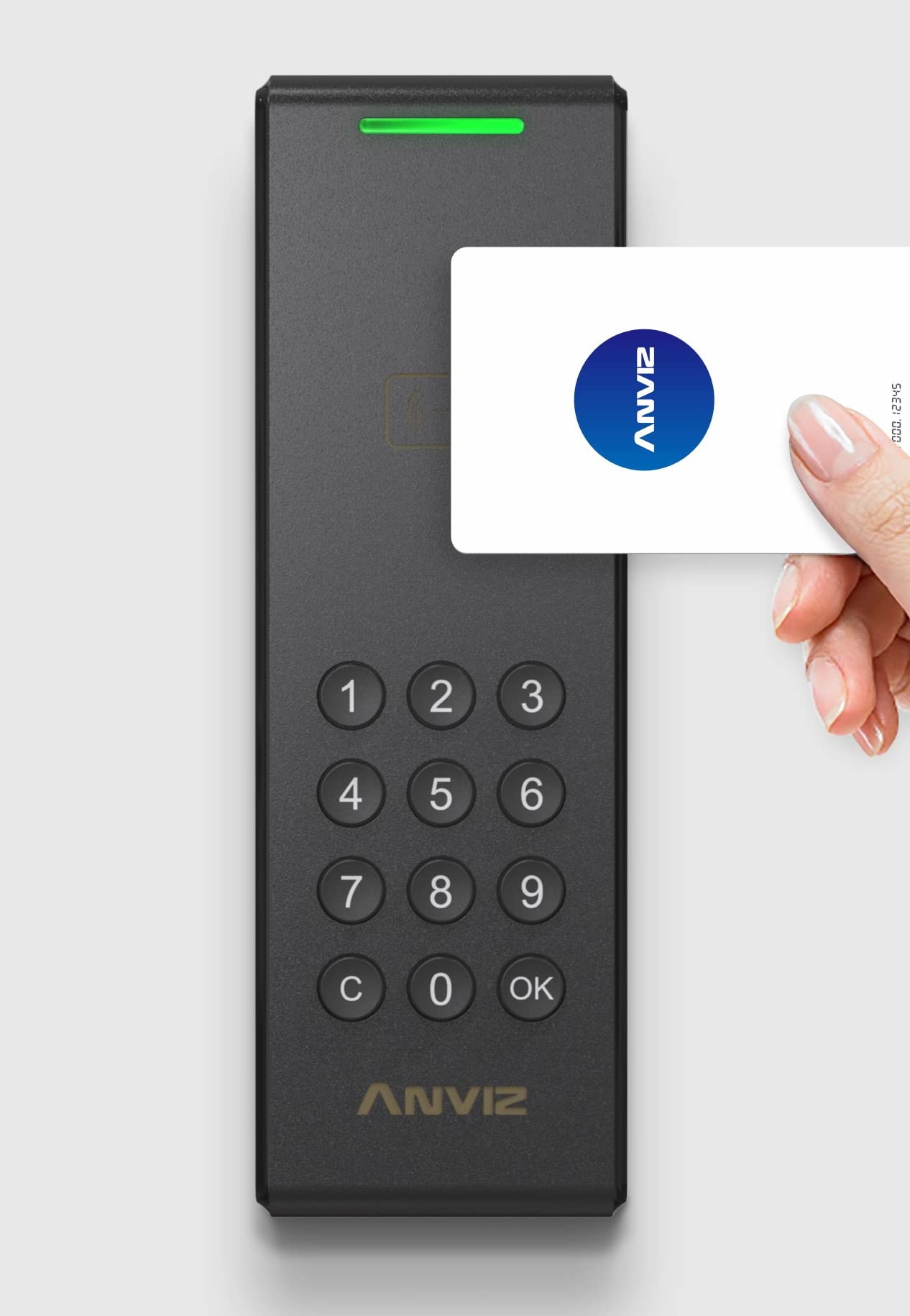 ANVIZ C2 KA Controllo accessi: Lettore EM/Mifare Card, IP65, Linux, CPU 1 GHZ, Tcp/ip (PoE), Tastiera Fisica, WIFI, Bluetooth (APP Crosschex), Rs485, Wiegand In/Out, Web server, NERO
