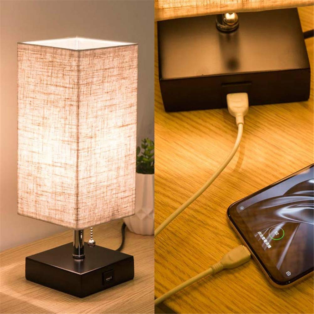Lampe de table USB pour bureau et chambre éliminant les câbles