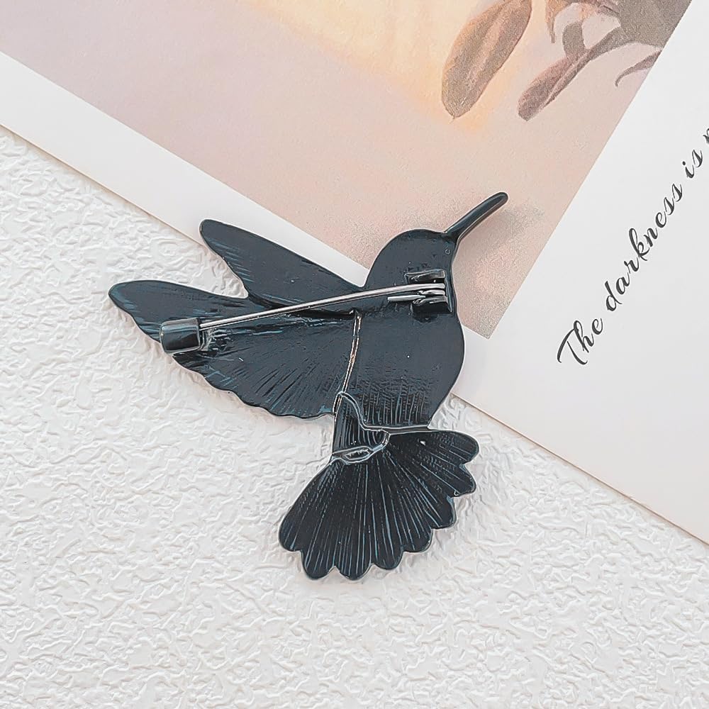 Colorful Enamel Hummingbird Brooch Pins for Women Men Fashion Animal Flying Bird Lapel Pin Corsage Fashion Clothes Accessories Scarf Buckle Clip Backpack Badge Decoration Costume Jewelry