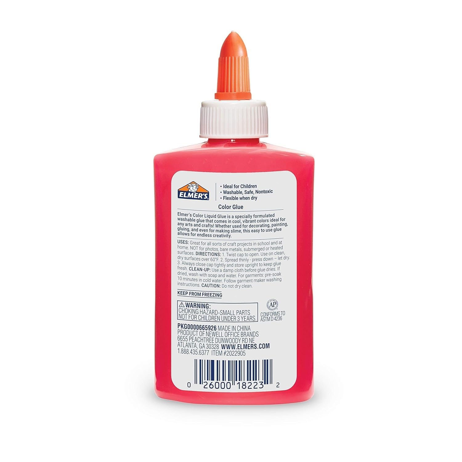 Elmer's Washable Color Glue, Pink, 5 Ounces, for Making Slime, 5 Oz