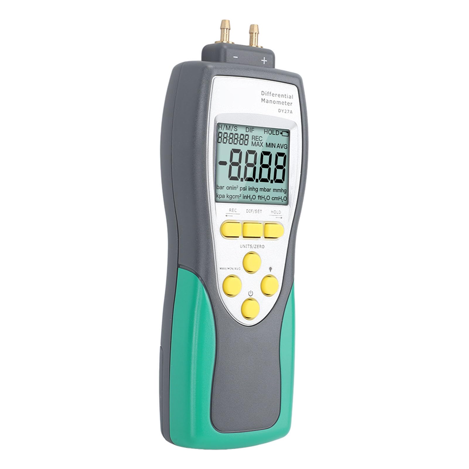 BusoTh Digital Manometer High Accuracy 2.413bar, 11 Units, Portable LCD Display Handheld HVAC Manometer, ABS Shell, Pressure Sensor, Auto Repair, Brake Vacuum Pump, Gas Pipeline