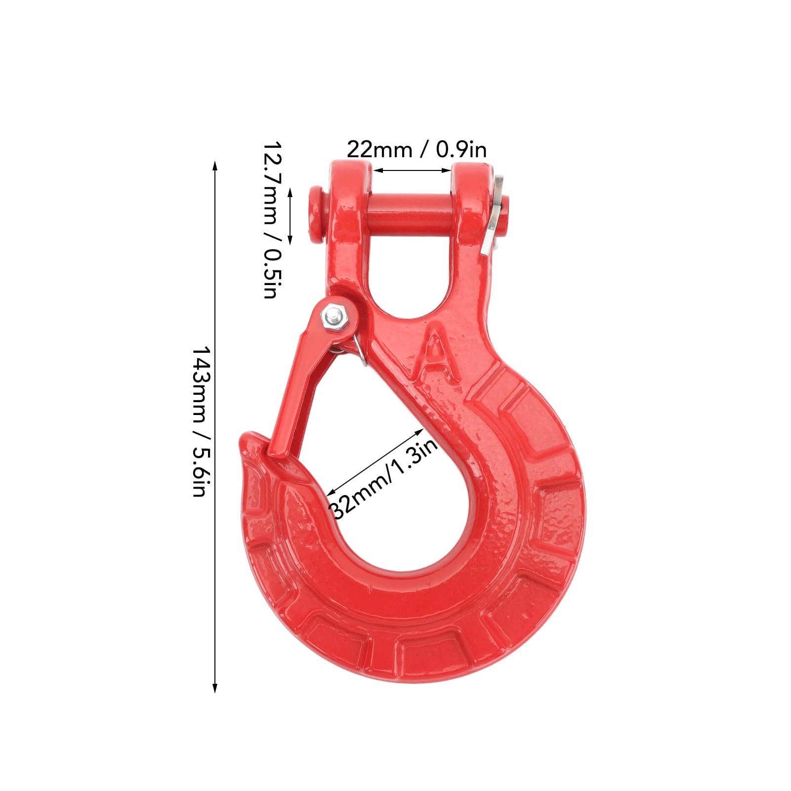 Eujgoov Crochet de Remorque en Acier allié 15T, Crochet de Treuil Robuste pour Remorque de Camion, Connexion Sécurisée (Rouge)
