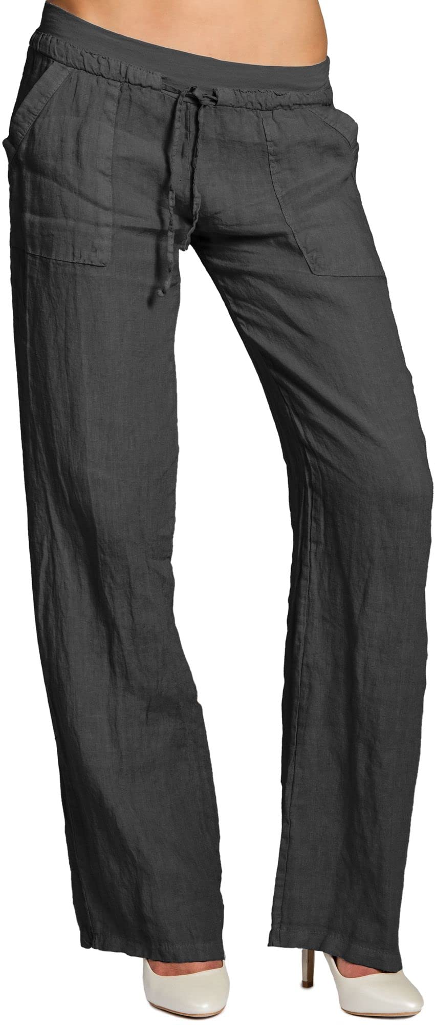 Caspar KHS025 Damen Casual Sommer Leinenhose