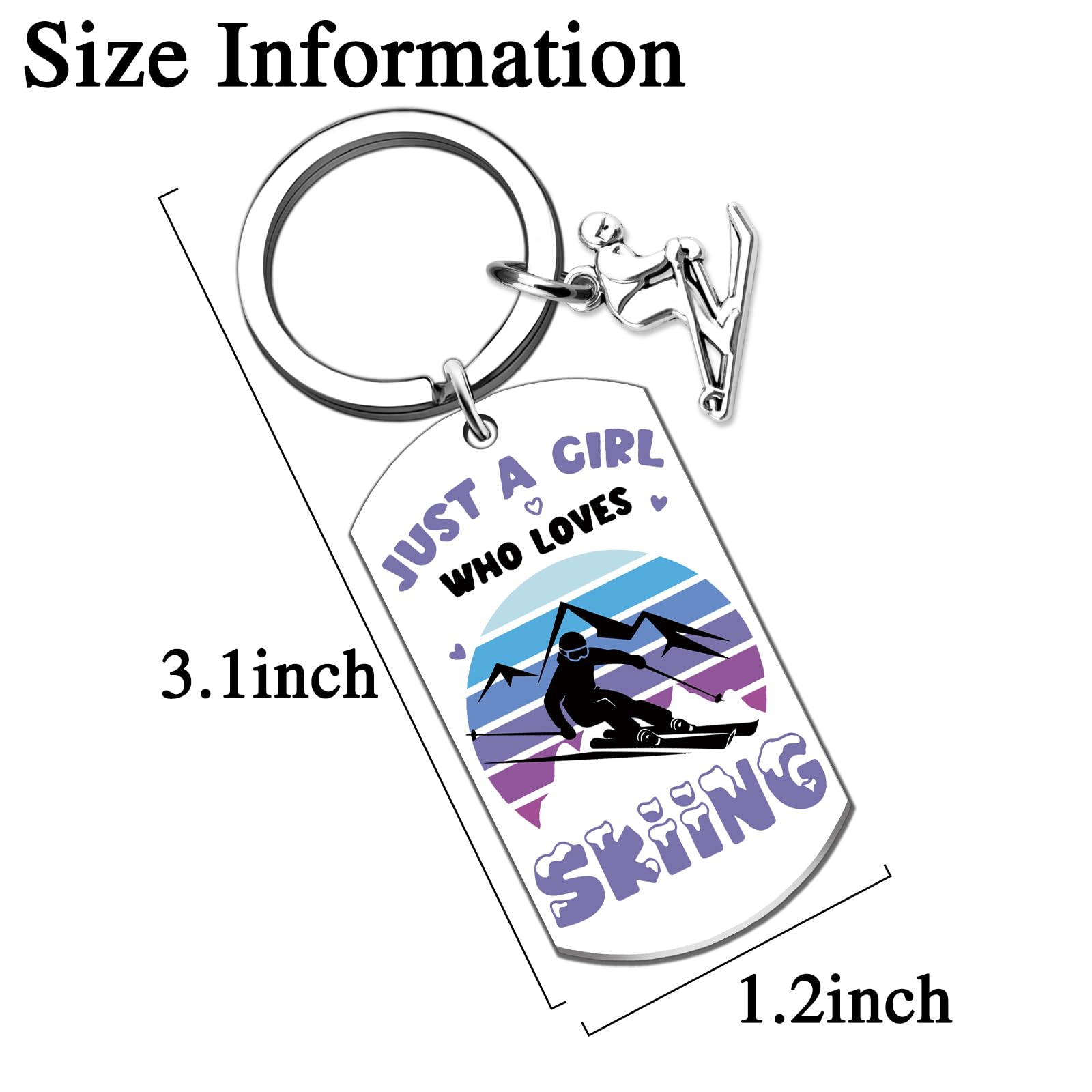 Ski Gifts for Women Snowboarding Gifts Keychains Ski Accessories for Women Daughter Sister Friend Girl Skier Lover Birthday Christmas Stocking Stuffers for Skiers Cute Sking Stuff Keyring