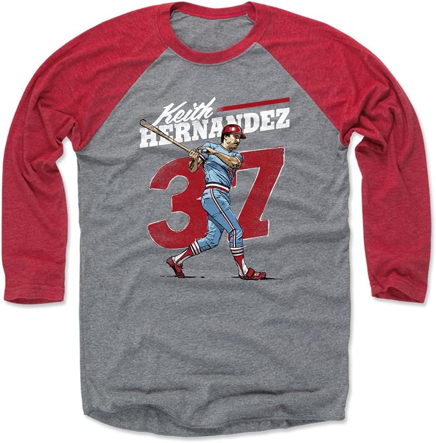 500 LEVEL Keith Hernandez 3/4 Sleeve Raglan T-Shirt - Keith Hernandez St. Louis Retro