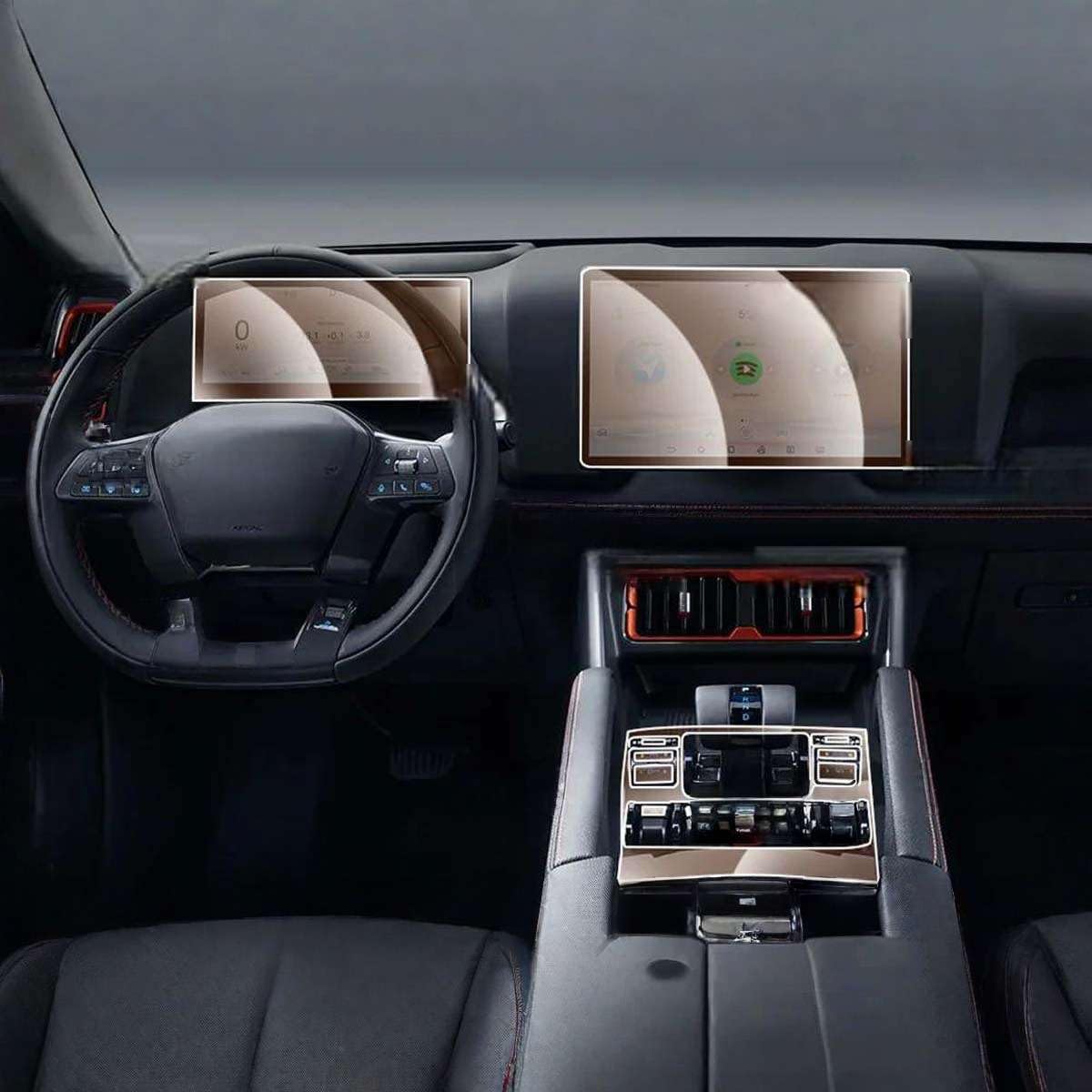 Car Interior Center Console Media Dashboard Navigation TPU Protector Film Anti-Scratch, for BYD Shark 6 2025 2026